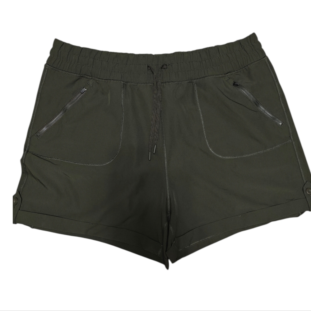 TANGERINE WOMAN'S OLIVE POLYESTER SHORT SHORTS WITH POCKETS SZ XXL